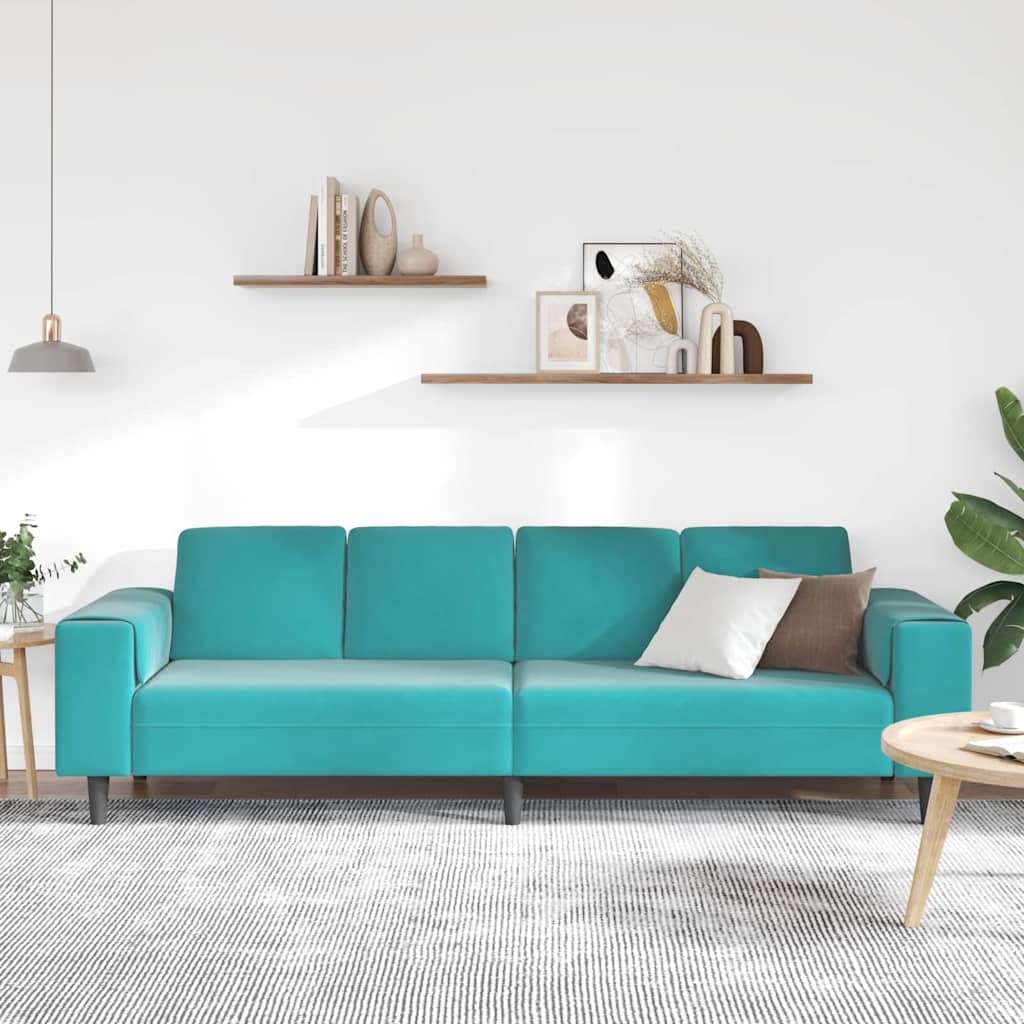 Sofa Sæt Turkis Fløjl