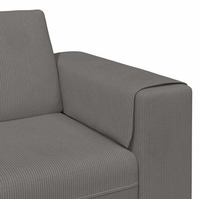 Stof Sofa Med Pude Lysegrå 208 Cm Corduroy Stof