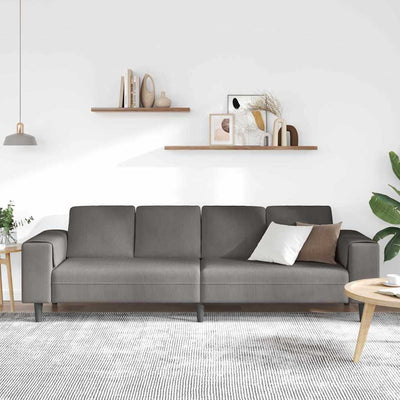 Stof Sofa Med Pude Lysegrå 208 Cm Corduroy Stof