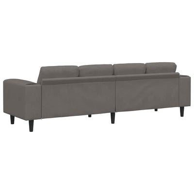 Stof Sofa Med Pude Lysegrå 208 Cm Corduroy Stof