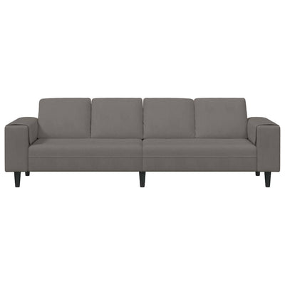 Stof Sofa Med Pude Lysegrå 208 Cm Corduroy Stof