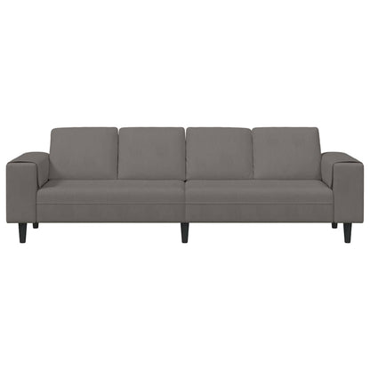 Stof Sofa Med Pude Lysegrå 208 Cm Corduroy Stof