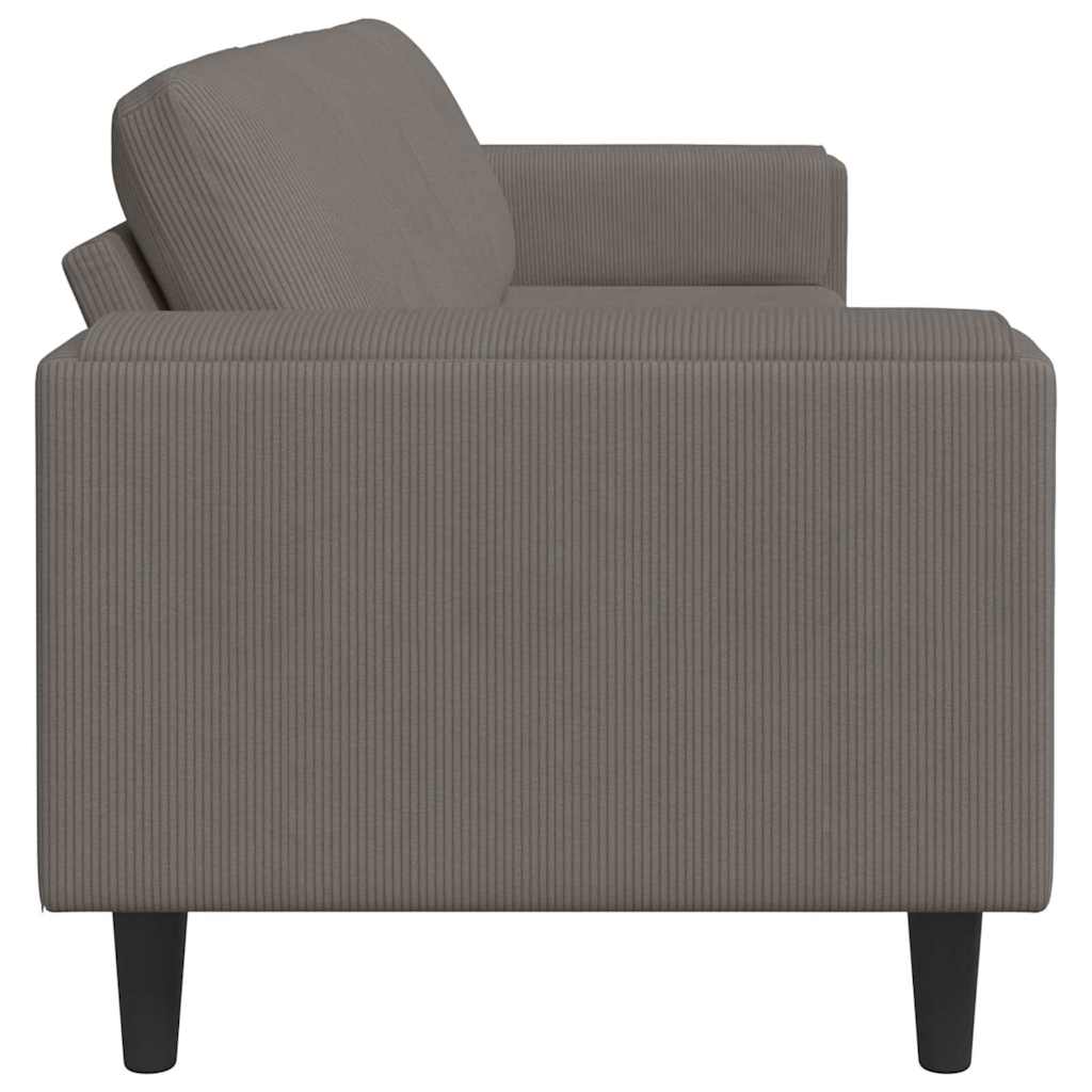 Stof Sofa Med Pude Lysegrå 208 Cm Corduroy Stof