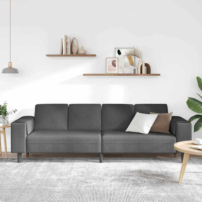 Stof Sofa Med Pude Mørkegrå Corduroy Stof