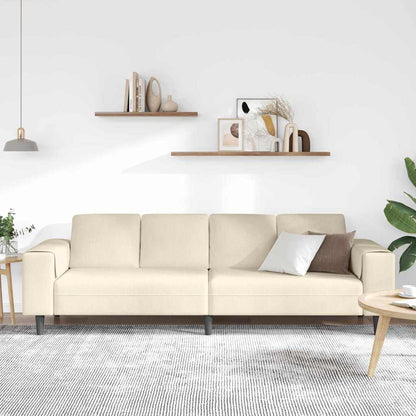 Stof Sofa Med Pude Creme 208 Cm Corduroy Stof