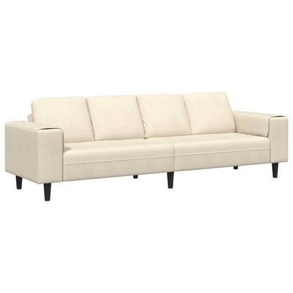 Stof Sofa Med Pude Creme 208 Cm Corduroy Stof