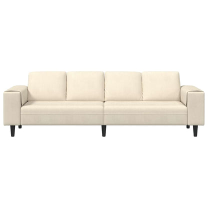 Stof Sofa Med Pude Creme 208 Cm Corduroy Stof