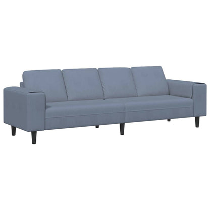 Stof Sofa Med Pude Blå 208 Cm Corduroy Stof
