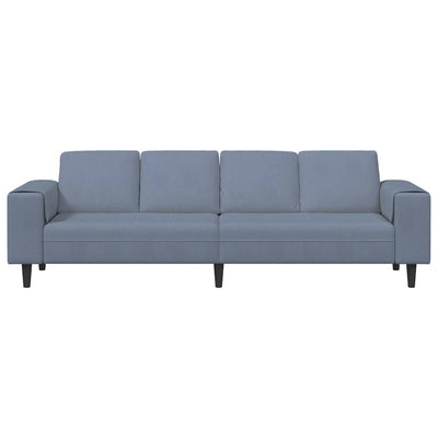 Stof Sofa Med Pude Blå 208 Cm Corduroy Stof
