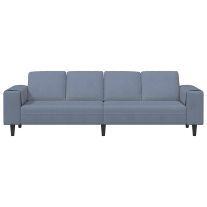 Stof Sofa Med Pude Blå 208 Cm Corduroy Stof