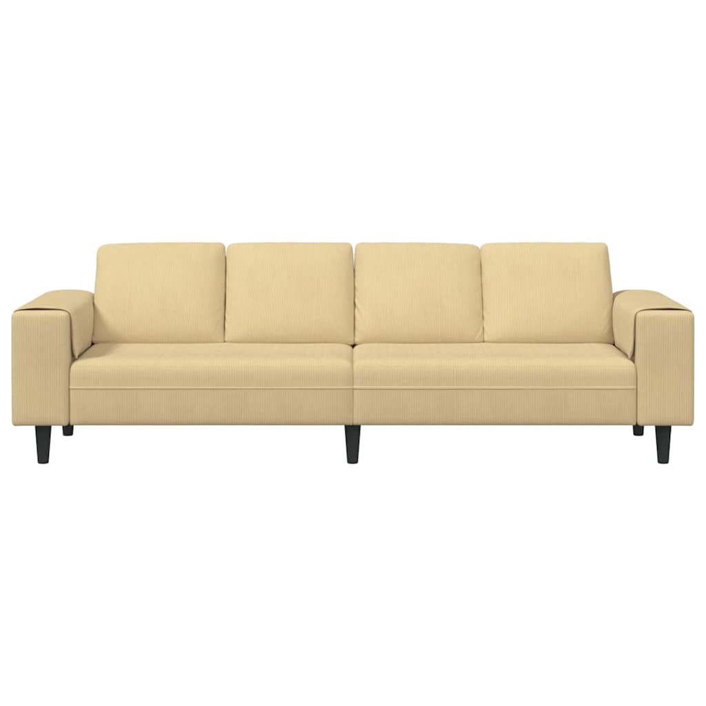Stof Sofa Med Pude Grågrøn 208 Cm Corduroy Stof