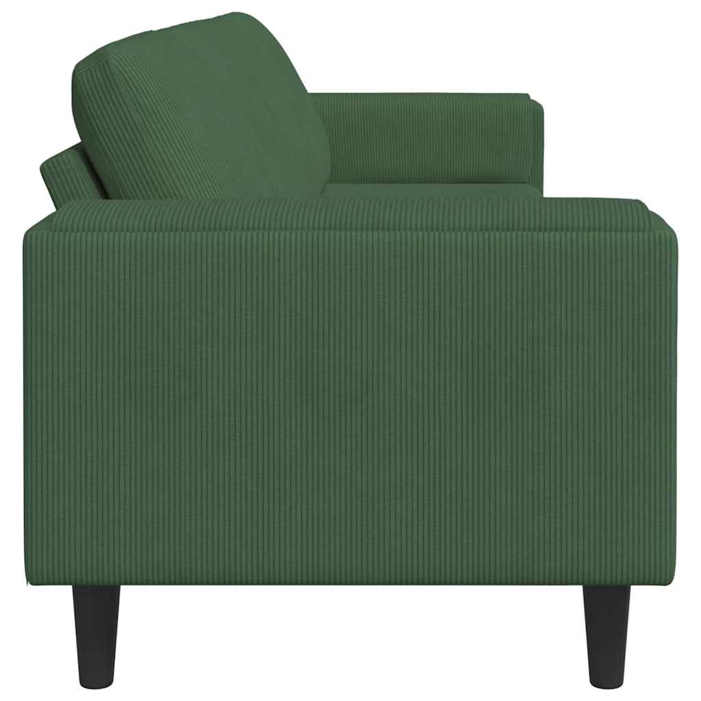 Stof Sofa Med Pude Mørkegrøn 208 Cm Corduroy Stof