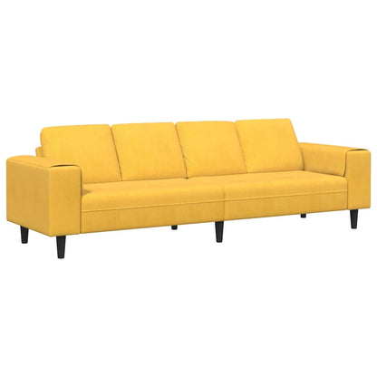 Stof Sofa Med Pude Lys Gul Corduroy Stof