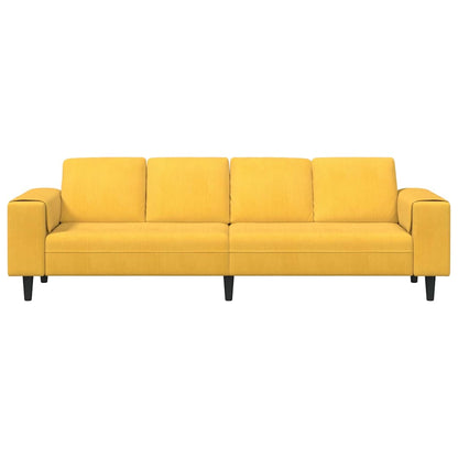 Stof Sofa Med Pude Lys Gul Corduroy Stof
