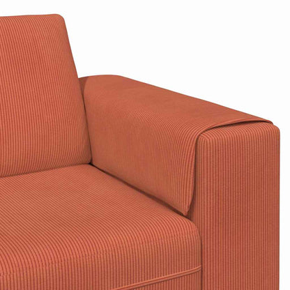 Stof Sofa Med Pude Rød Orange Corduroy Stof