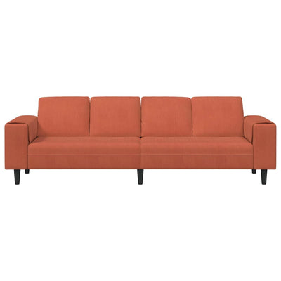 Stof Sofa Med Pude Rød Orange Corduroy Stof
