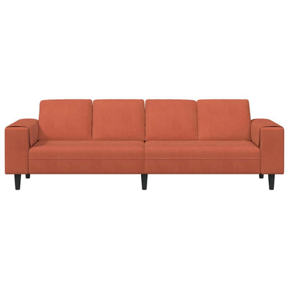 Stof Sofa Med Pude Rød Orange Corduroy Stof