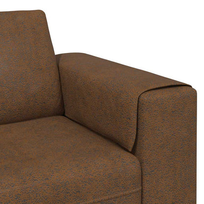 Sofa Sæt Brun Faux Suede Læder
