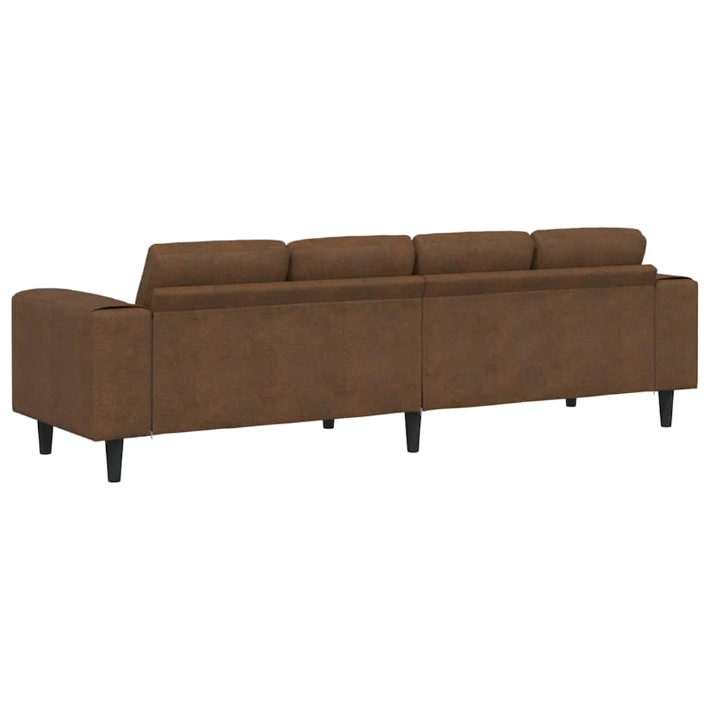 Sofa Sæt Brun Faux Suede Læder