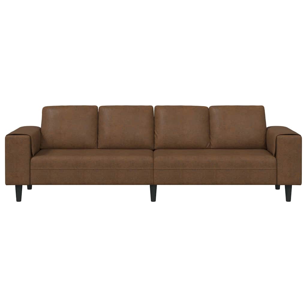 Sofa Sæt Brun Faux Suede Læder
