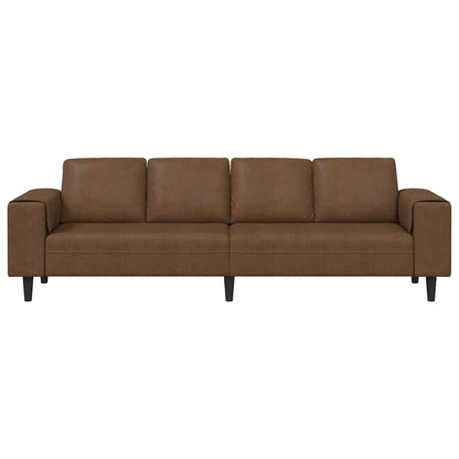 Sofa Sæt Brun Faux Suede Læder