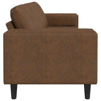Sofa Sæt Brun Faux Suede Læder