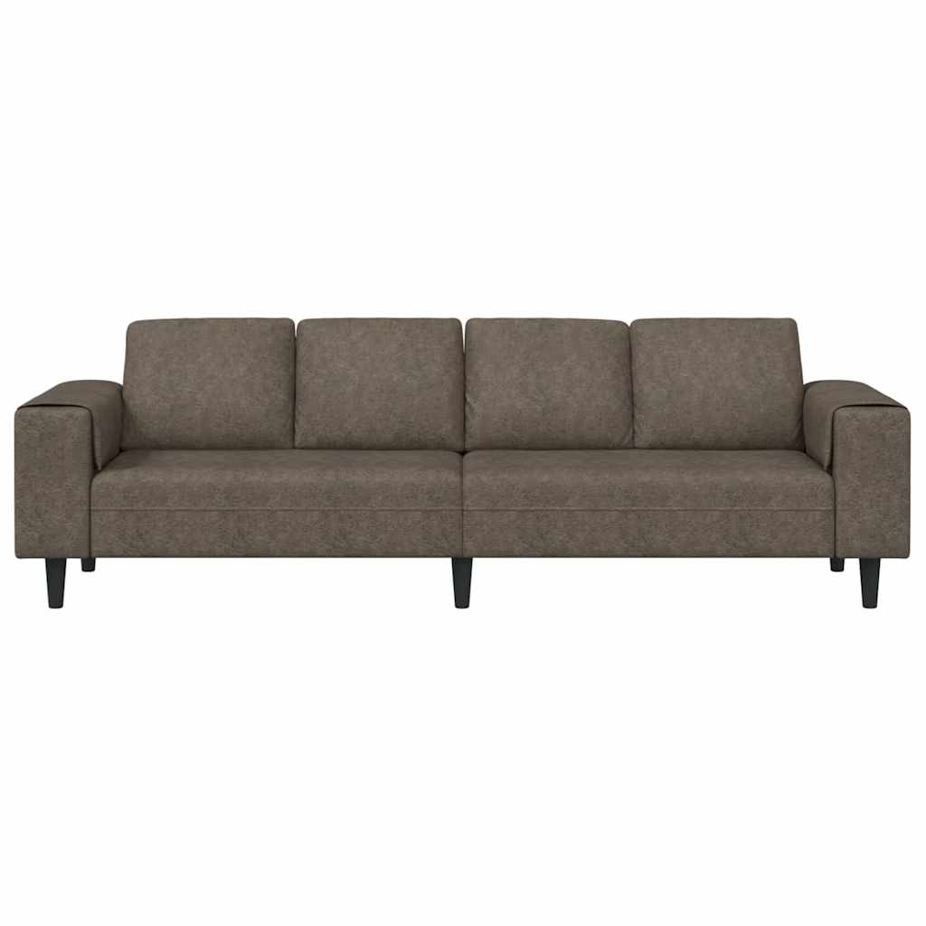 Sofa Sæt Mørkegrå Faux Suede Læder