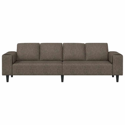 Sofa Sæt Mørkegrå Faux Suede Læder
