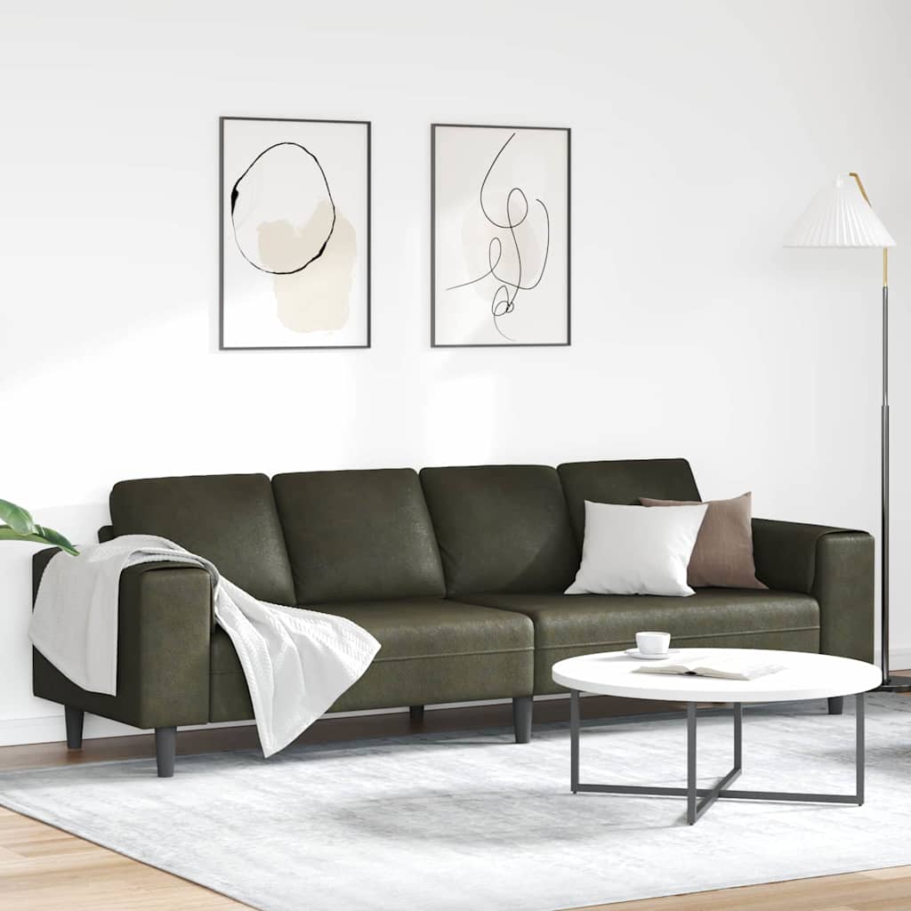 Sofa Sæt Army Grøn Faux Suede Læder