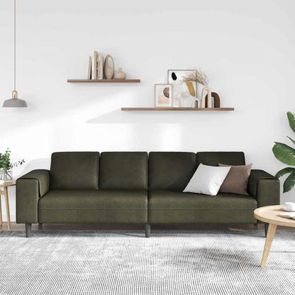 Sofa Sæt Army Grøn Faux Suede Læder