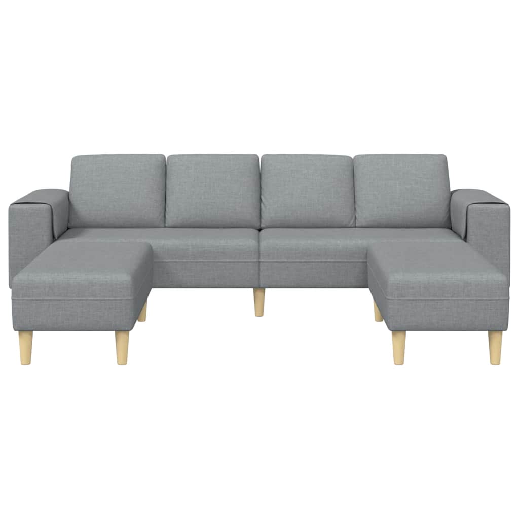 Sofa Sæt Lysegrå Stof