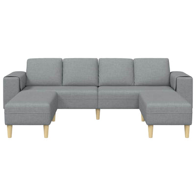 Sofa Sæt Lysegrå Stof