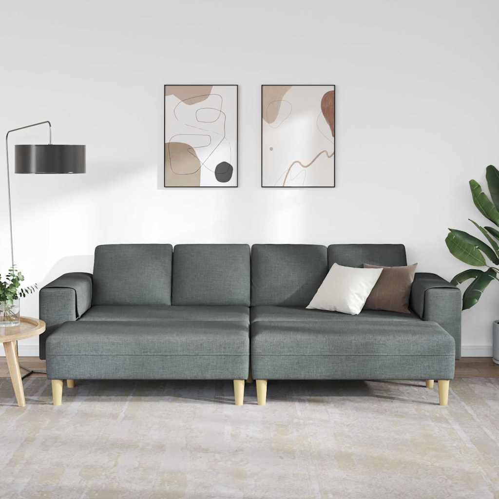 Sofa Sæt Mørkegrå Stof