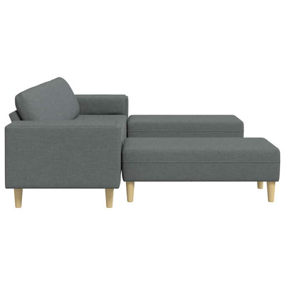 Sofa Sæt Mørkegrå Stof