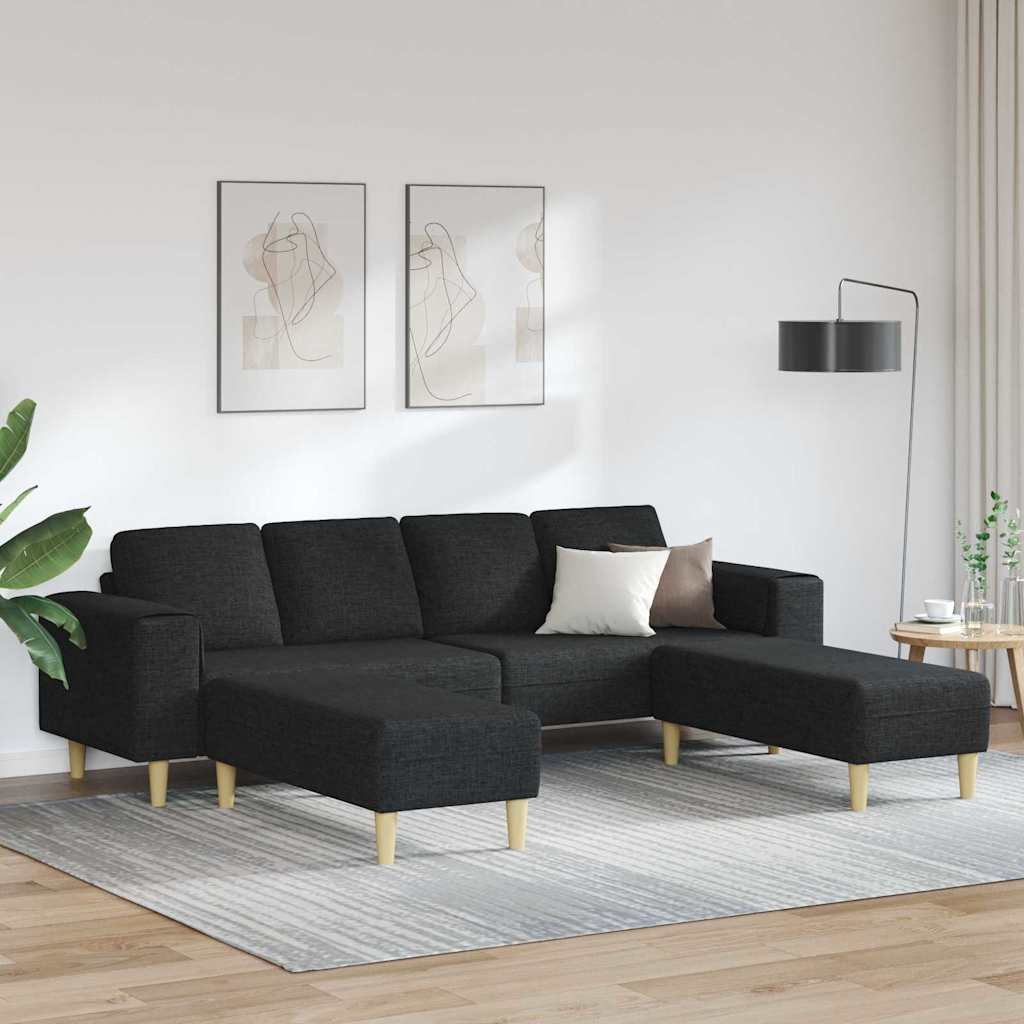 Sofa Sæt Sort Stof