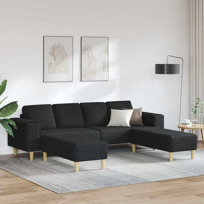 Sofa Sæt Sort Stof