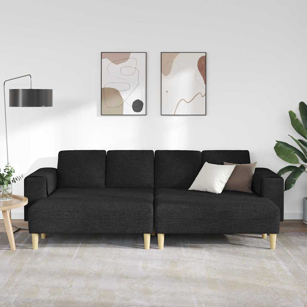 Sofa Sæt Sort Stof