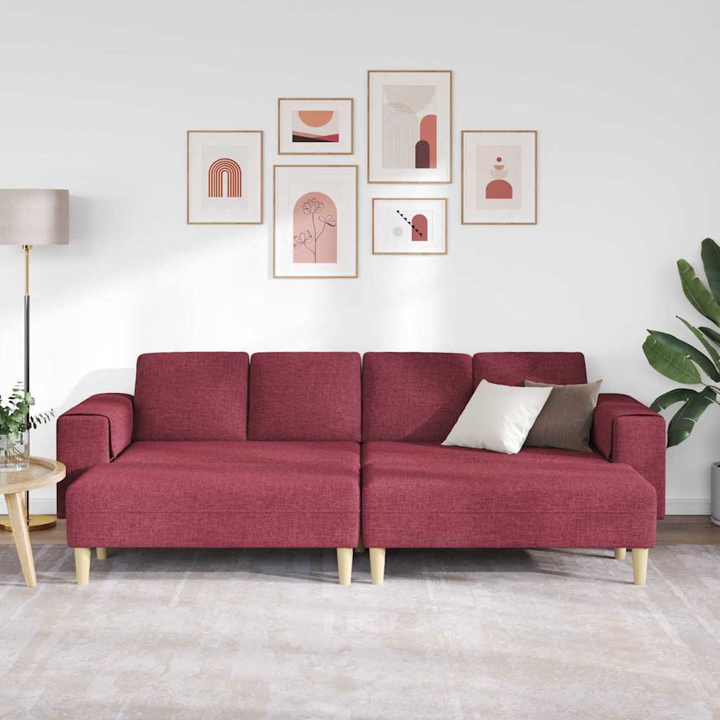 Sofa Sæt Vinrød Stof