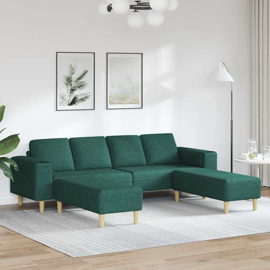 Sofa Sæt Mørkegrøn Stof