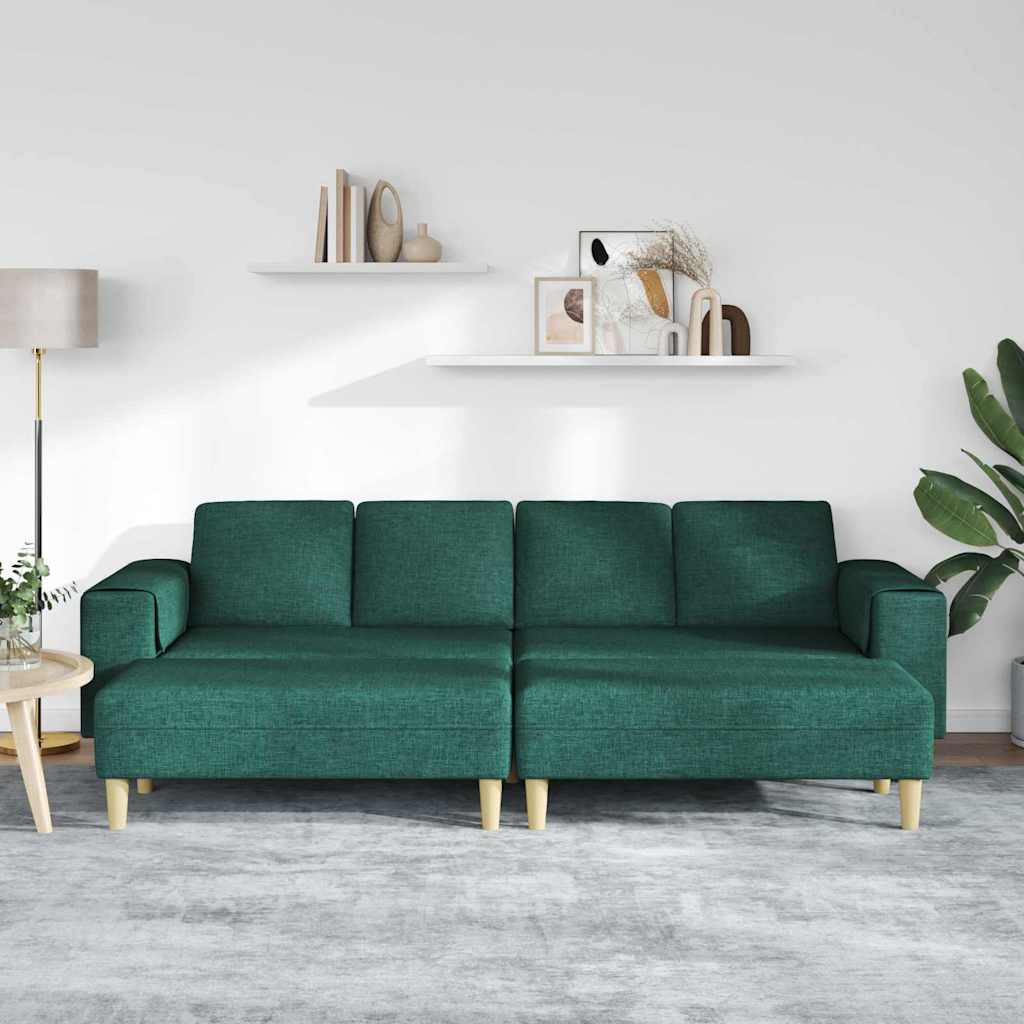 Sofa Sæt Mørkegrøn Stof