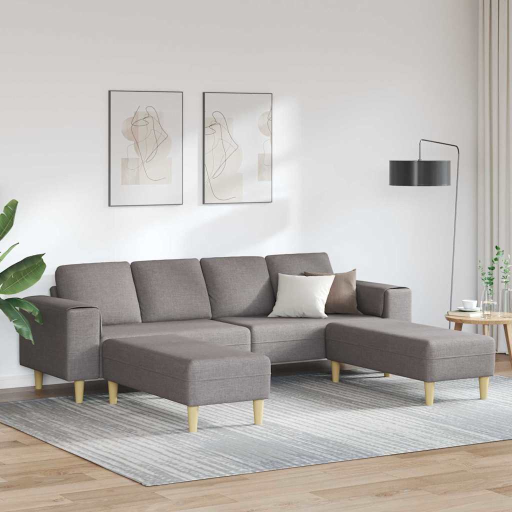 Sofa Sæt Gråbrun Stof