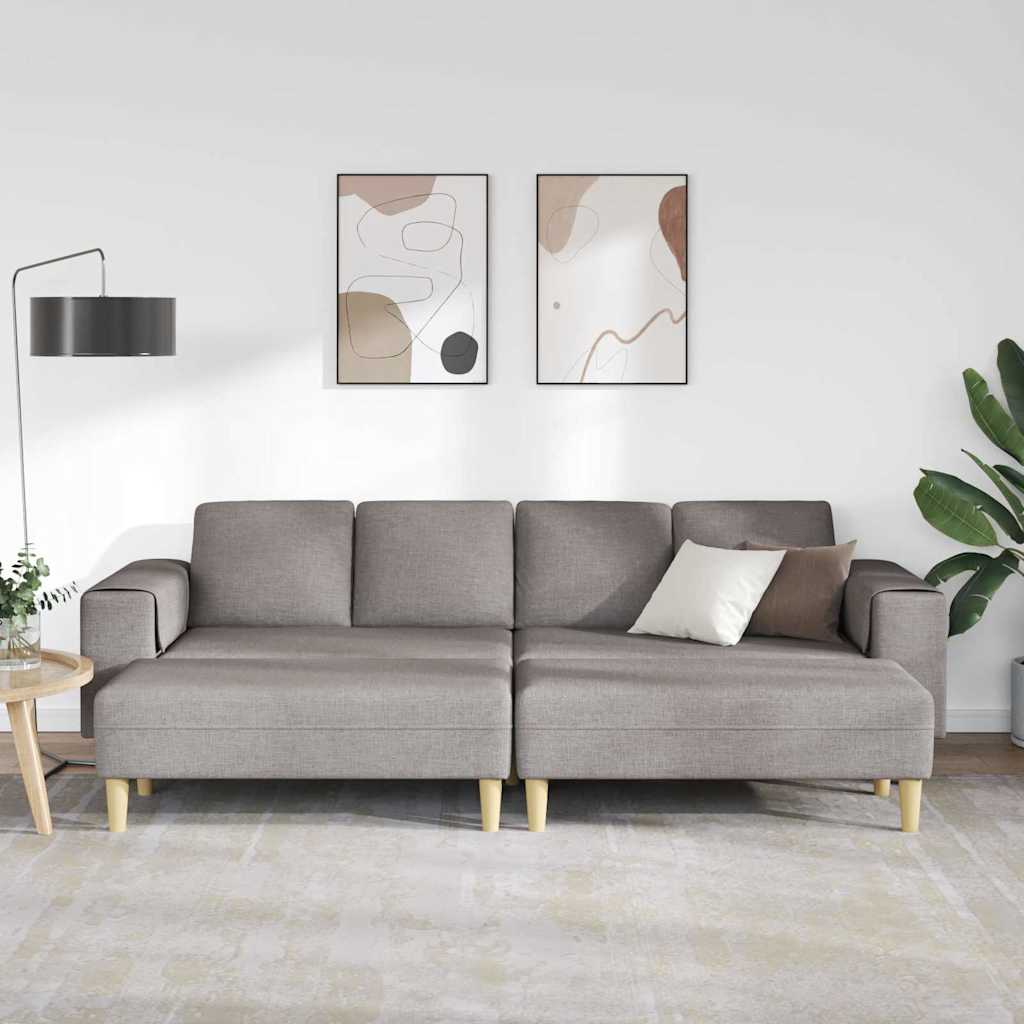 Sofa Sæt Gråbrun Stof