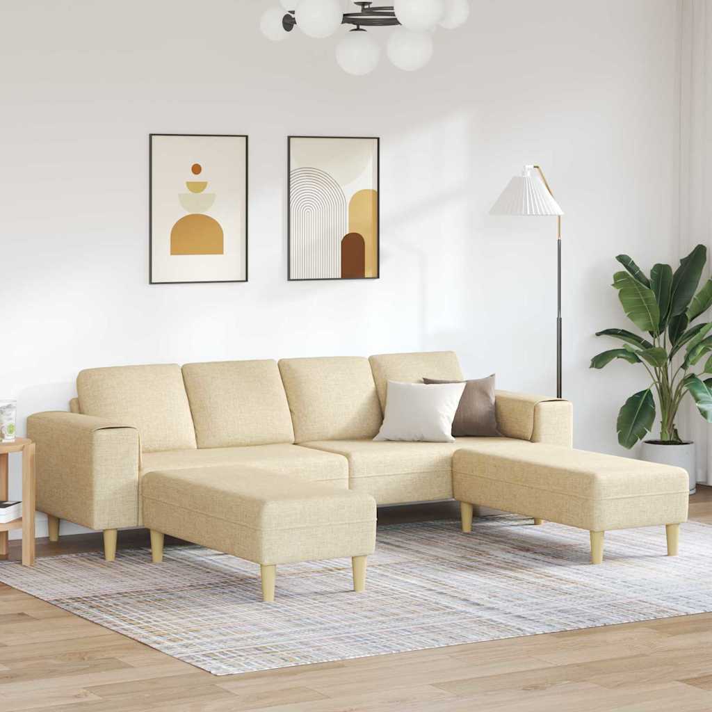 Sofa Sæt Creme Stof