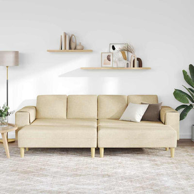 Sofa Sæt Creme Stof