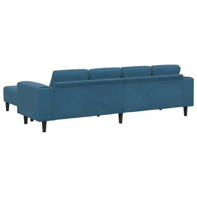 Sofa Sæt Blå Fløjl
