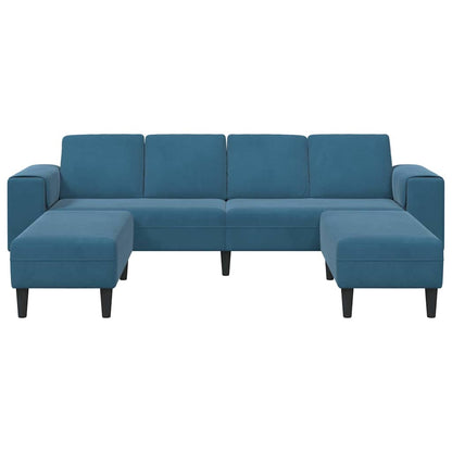 Sofa Sæt Blå Fløjl