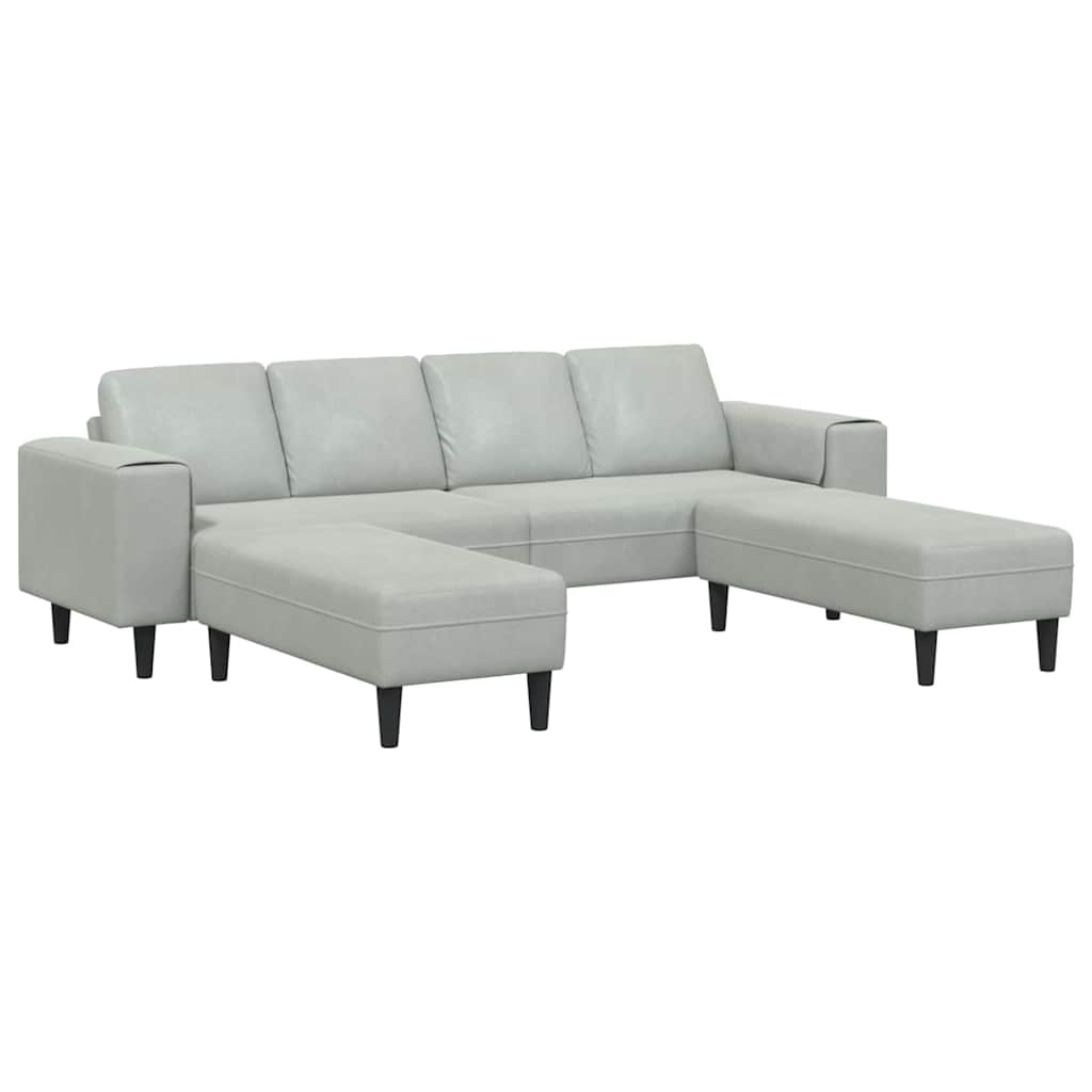 Sofa Sæt Lysegrå Fløjl