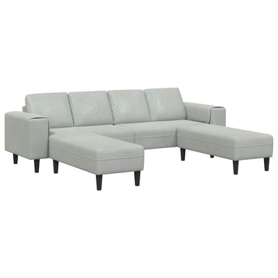 Sofa Sæt Lysegrå Fløjl