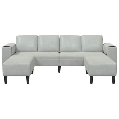 Sofa Sæt Lysegrå Fløjl