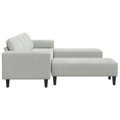 Sofa Sæt Lysegrå Fløjl